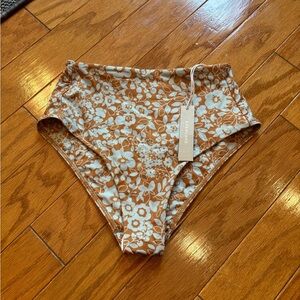 Everlane Floral Hi Waisted Bikini Bottoms Womens Size XXS NWT